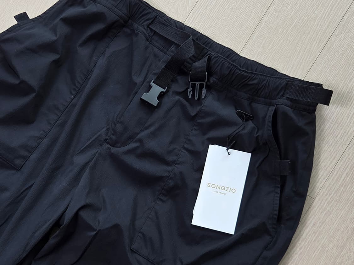 [정품] 송지오옴므 나일론 시어서커 트랙 팬츠 블랙 82 size 상품이미지3