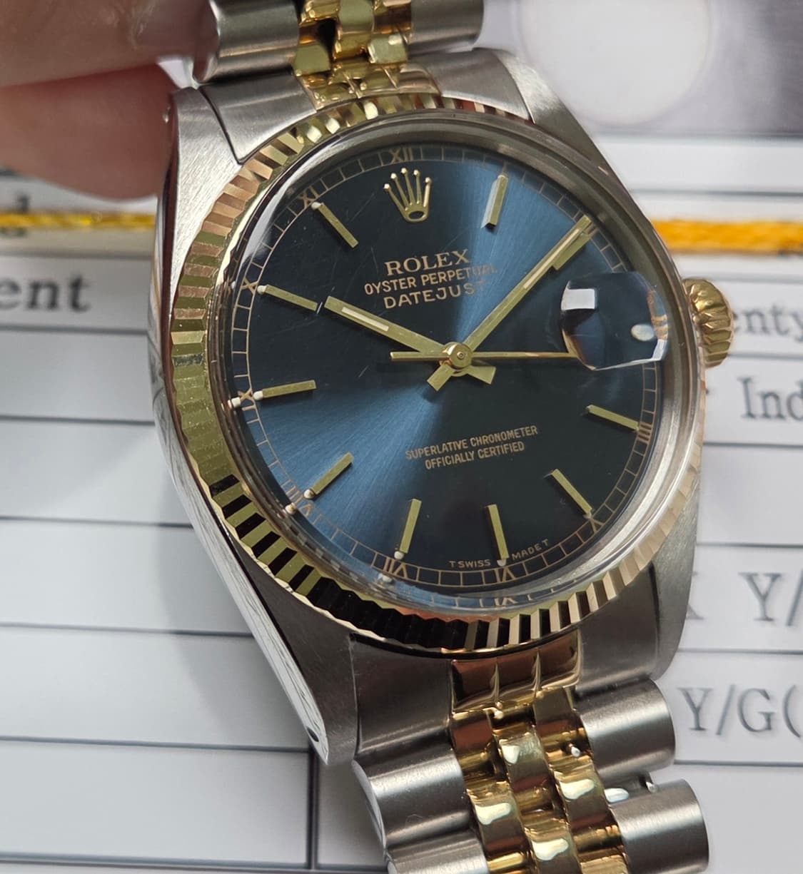 롤렉스 데이저스트 16013 콤비 네이비청판 쥬빌리줄 (감정서 포함) 상품이미지8