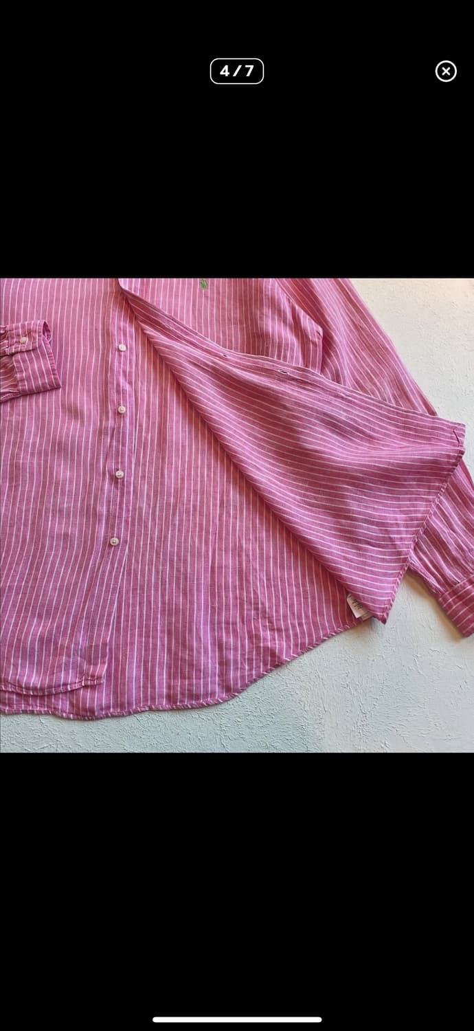 폴로 랄프로렌 핑크 리넨 셔츠 상품이미지4