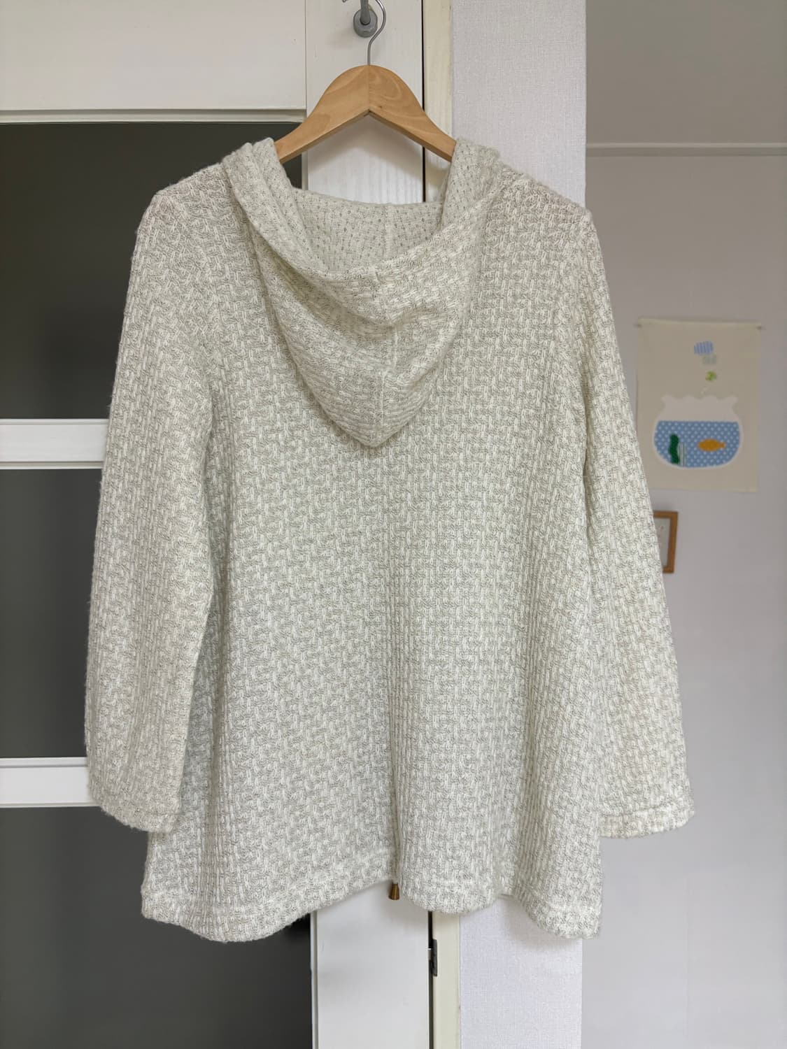 아이보리 보카시 후드 니트 가디건 상품이미지5