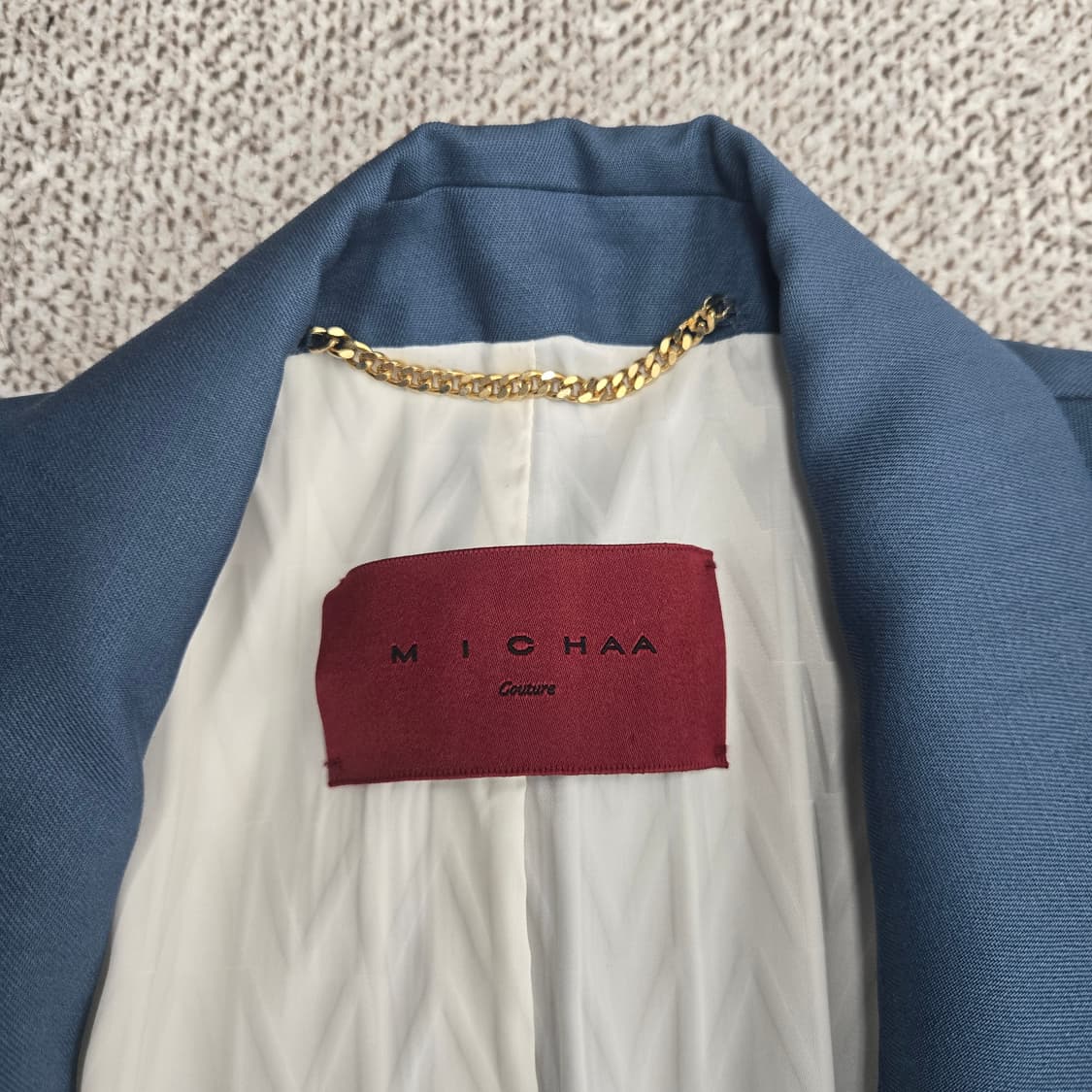 0828 미샤 모헤어 블랜딩더블 버튼 롱 코트 블루 55 상품이미지5