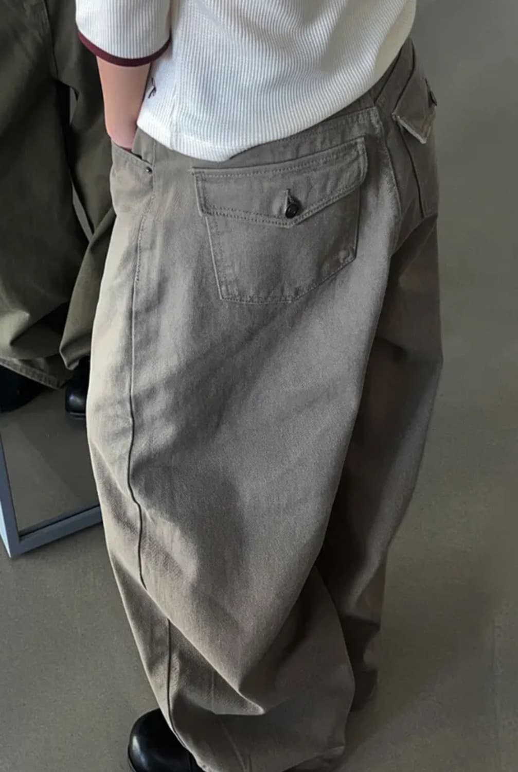 78 벌룬 코튼 팬츠 베이지카키 상품이미지1