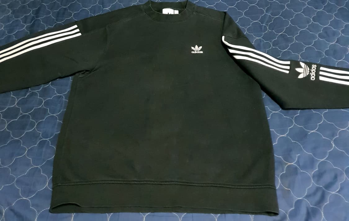 아디다스 락업 테크 트레포일 기모 맨투맨 블랙 (XS) 상품이미지1