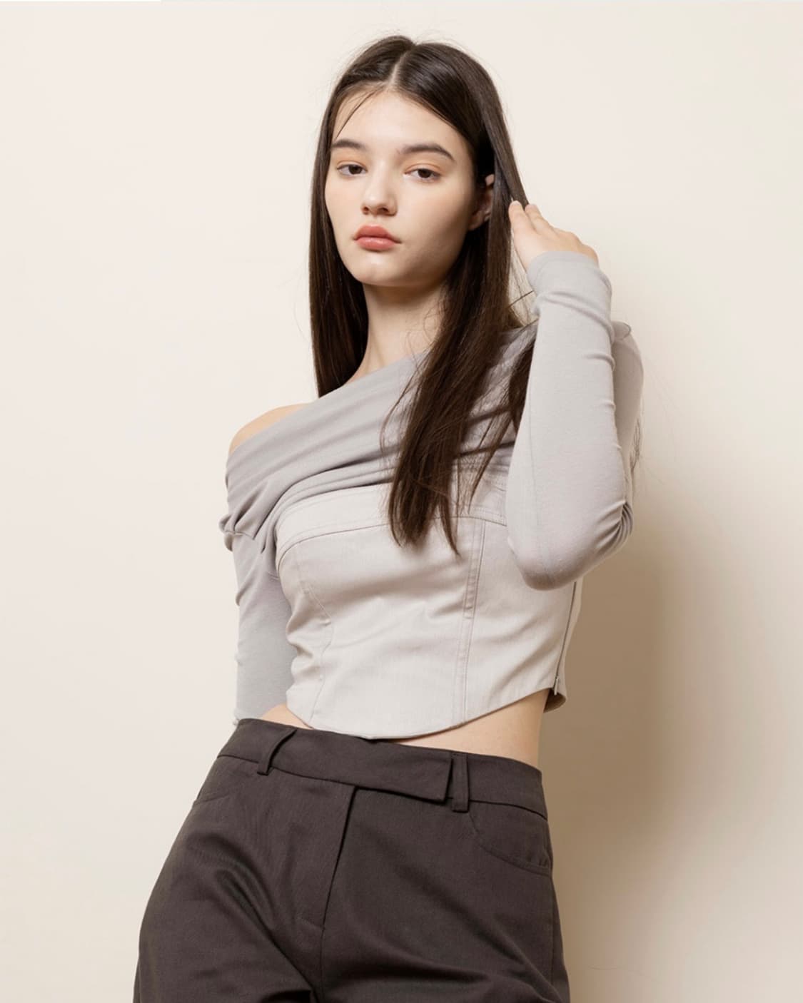 낫유어로즈_아이비 탑(그레이) 상품이미지2