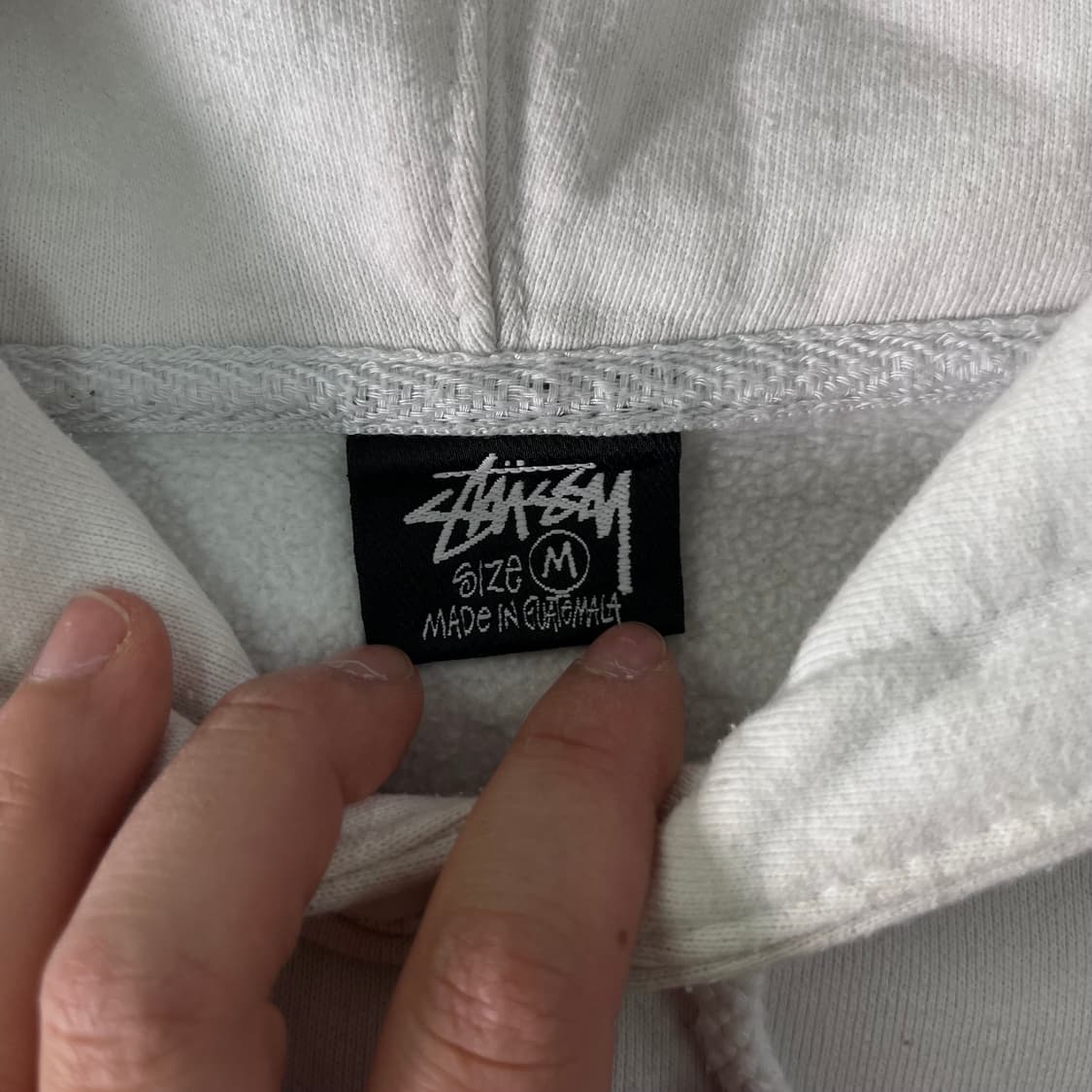 100 스투시 베이직 로고 화이트 후드티 상품이미지4