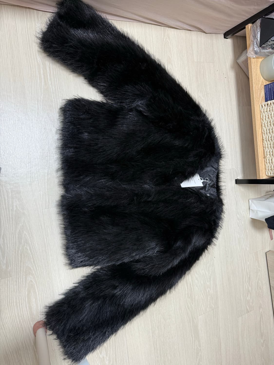 블랙 퍼 자켓 새상품 상품이미지1