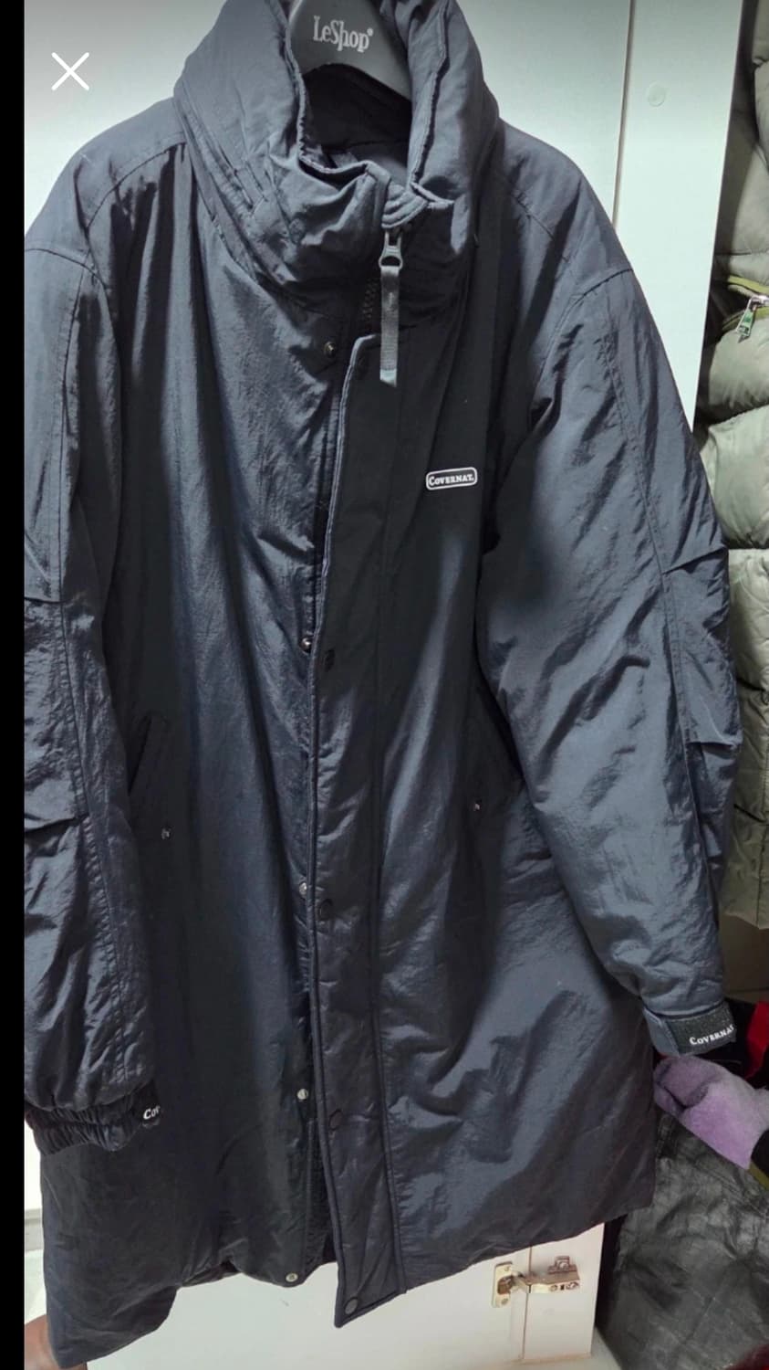 커버낫 롱패딩 M 블랙 그레이 일괄(택포) 상품이미지8