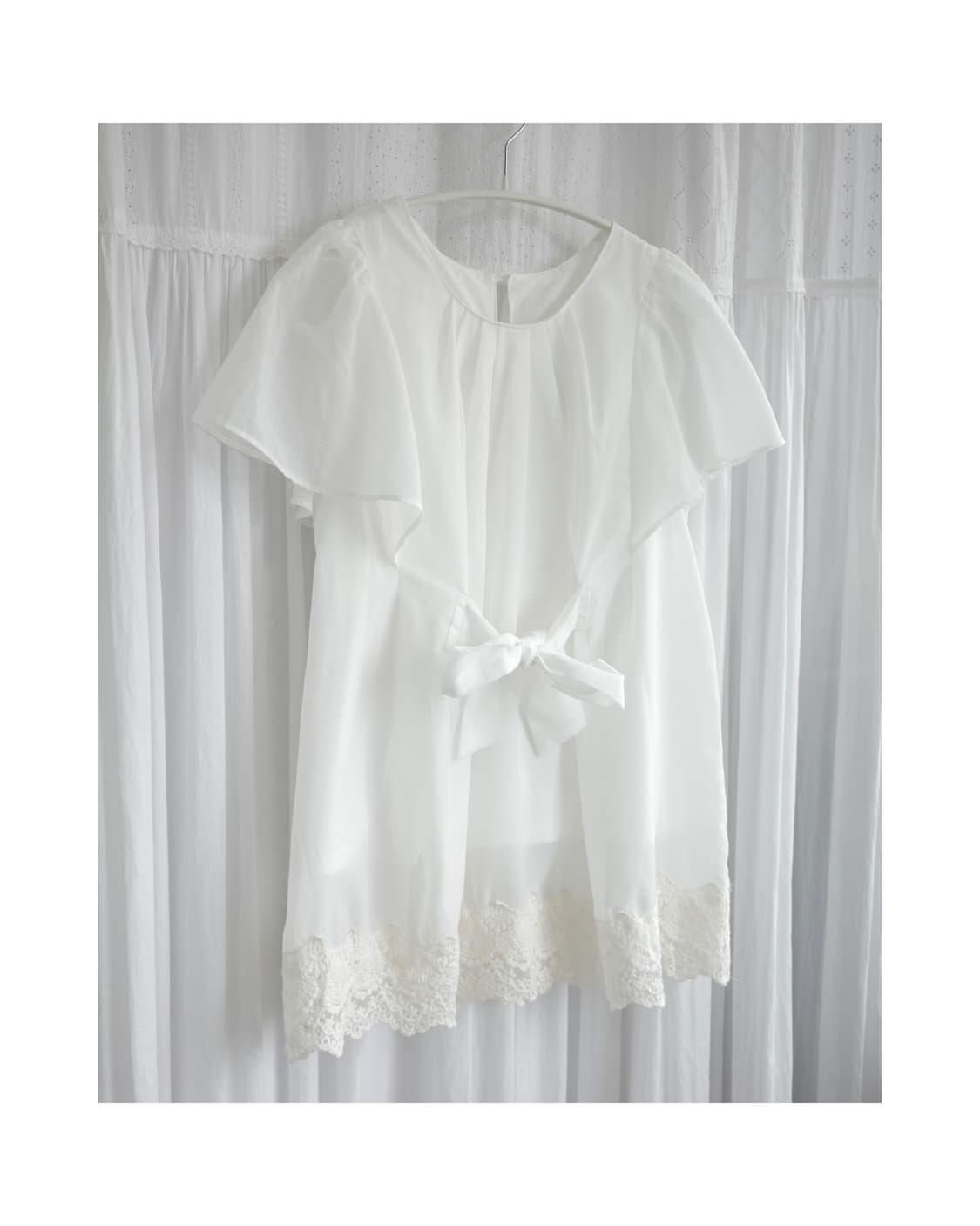 White ribbon blouse 상품이미지8
