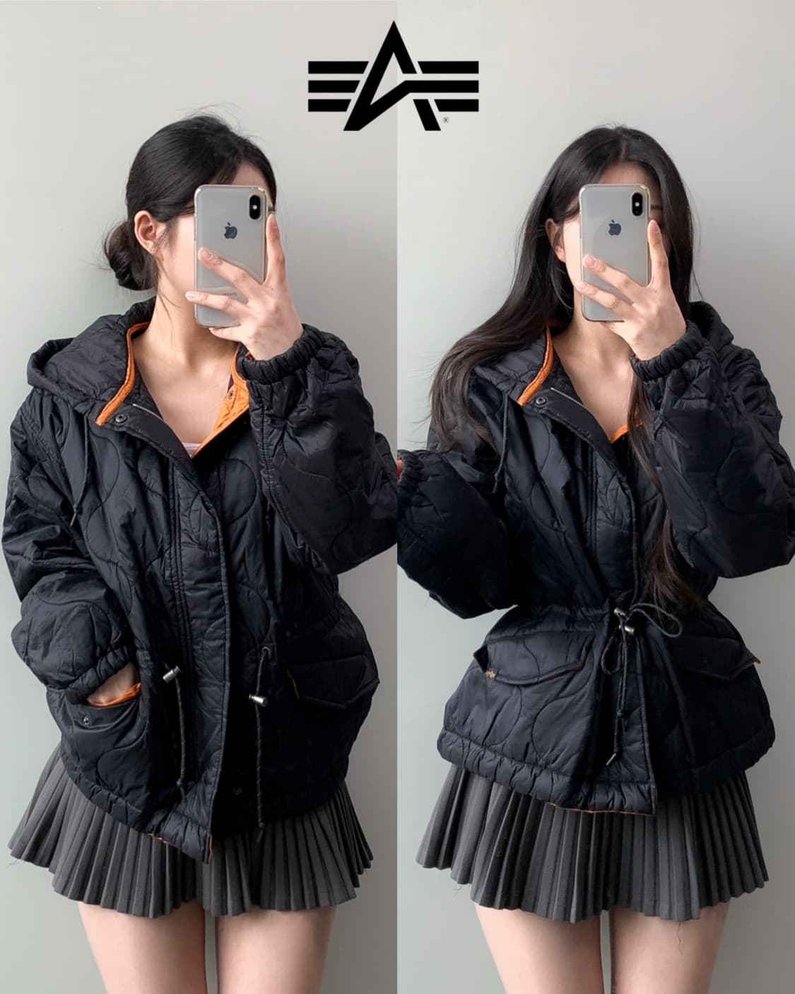 알파인더스트리 퀼티드 후드 자켓 상품이미지1