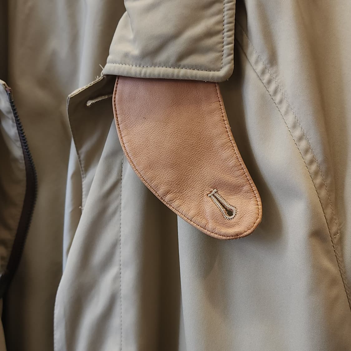 폴로 트렌치코트 베이지 레더 트림 싱글 트렌치 xl 상품이미지8