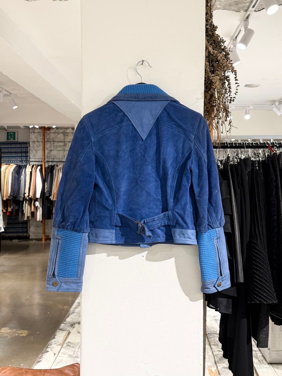 디젤 블루 리얼 비텔로 카프 스웨이드 라이더 자켓 상품이미지6