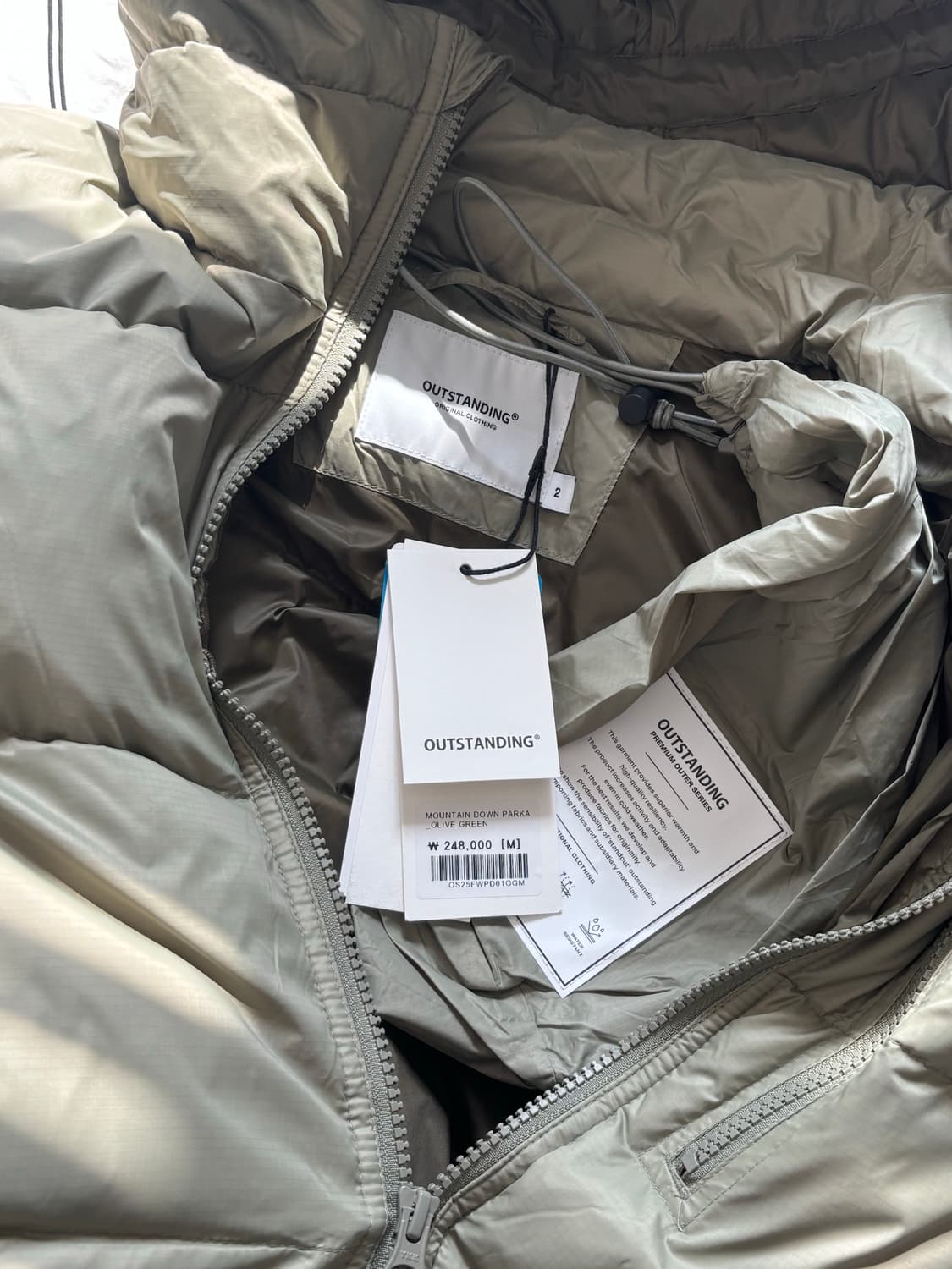아웃스탠딩 다운파카 올리브 m사이즈 상품이미지3