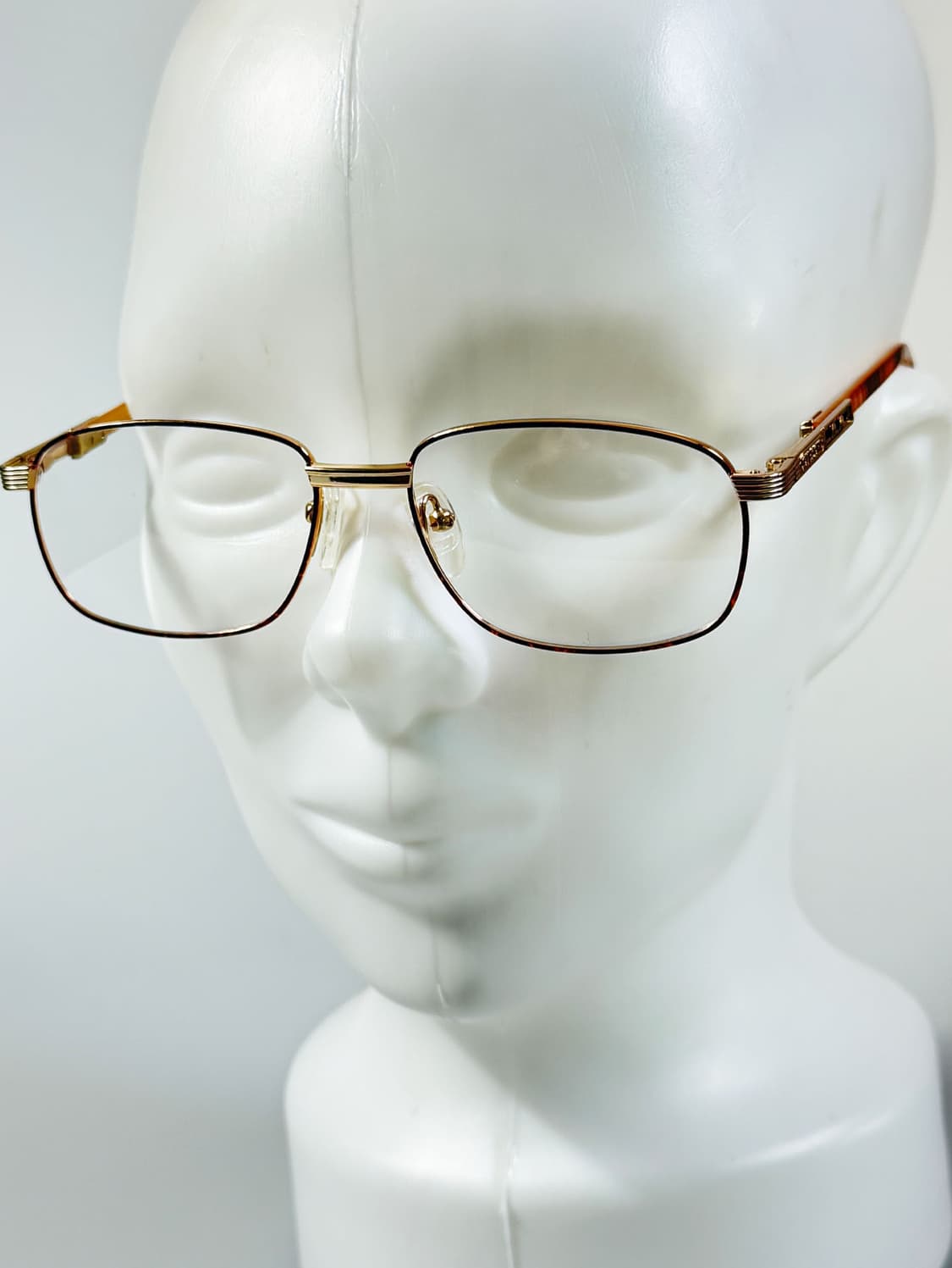 90s CAROCHE 골드 브라운 슬림 스퀘어 빈티지 안경 상품이미지9