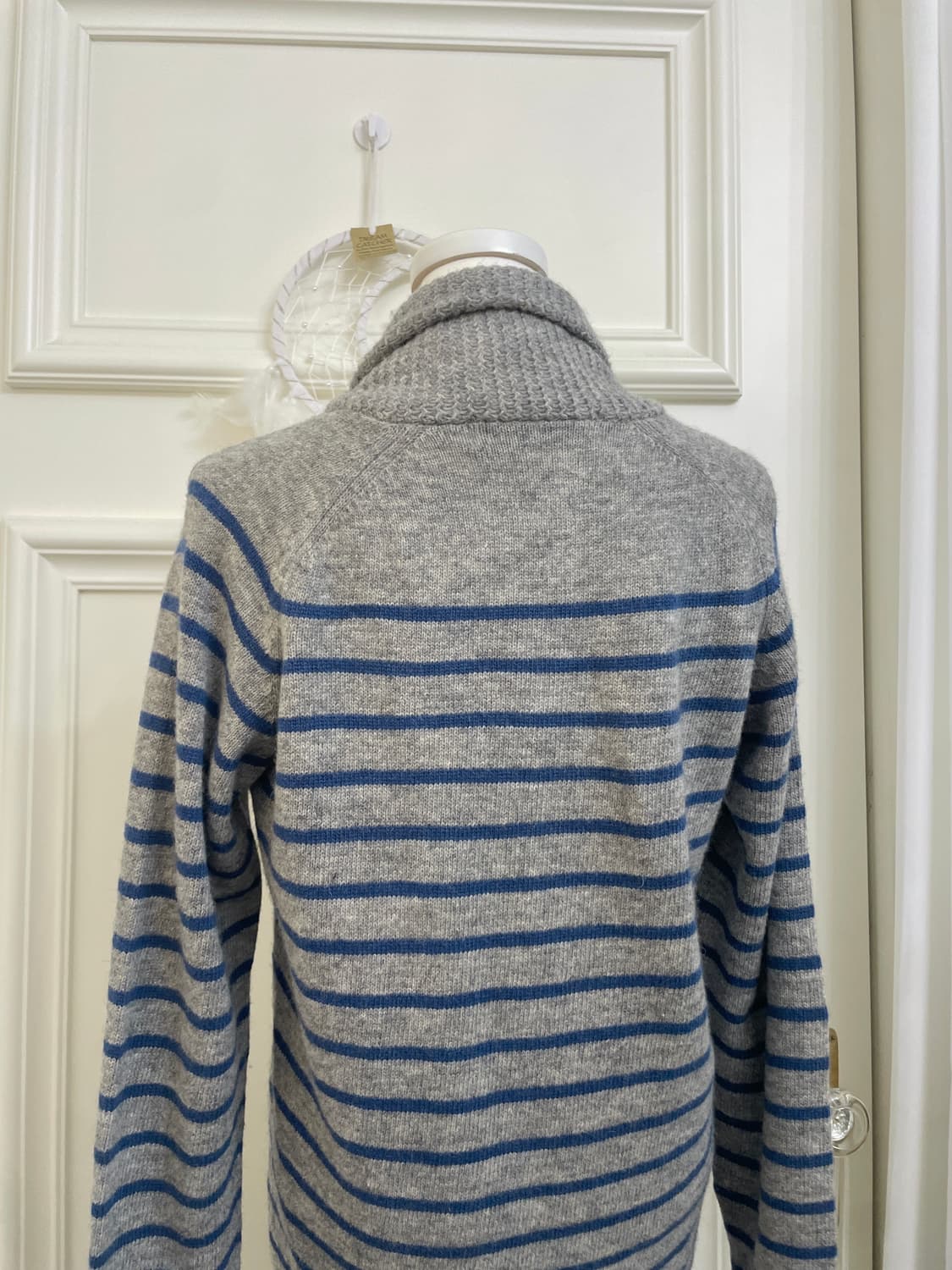 dark gray blue stripe mori cardigan 상품이미지4
