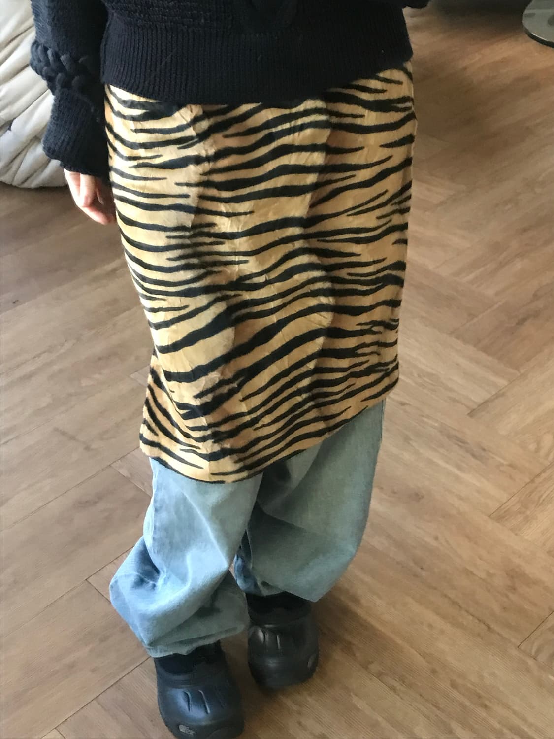 vintage velvet pattern skirt (25inch) 상품이미지5