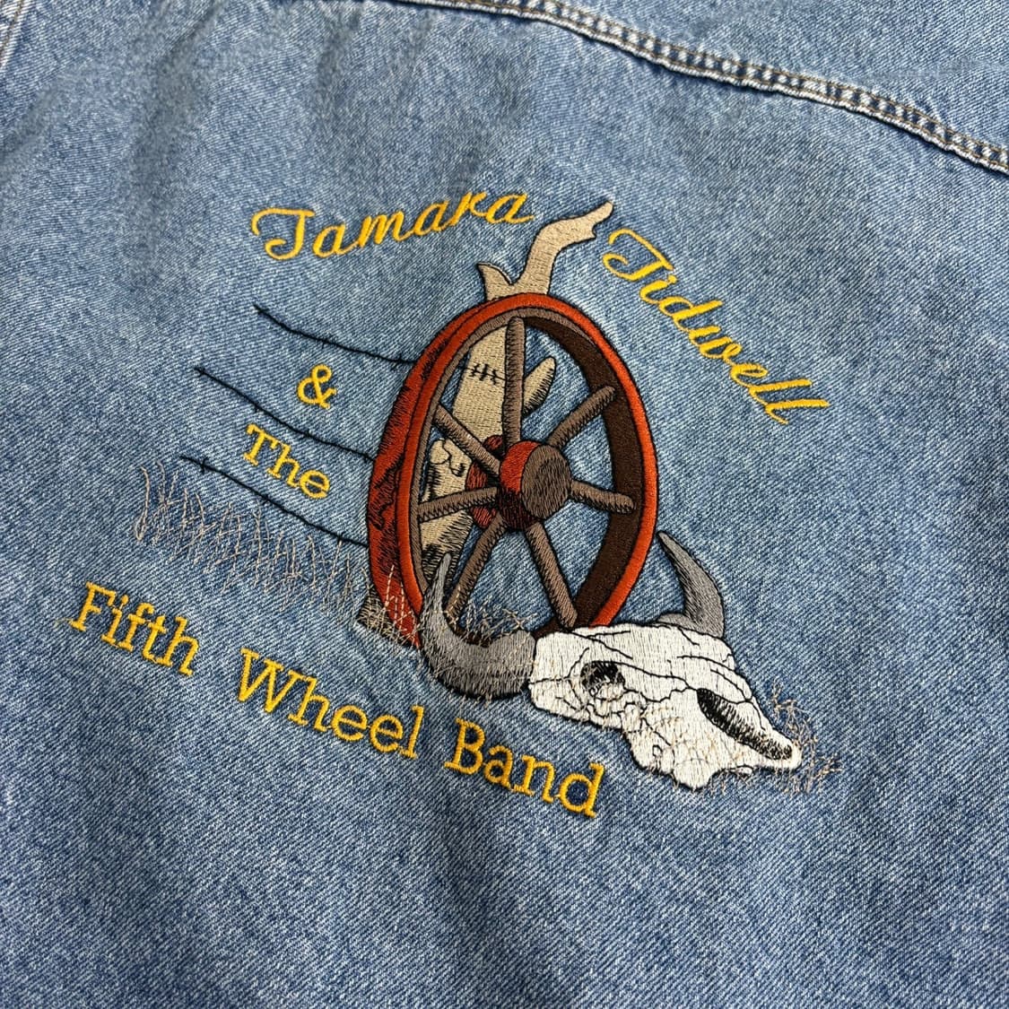 FREE 빈티지 오버핏 올드스쿨 자수 청자켓 상품이미지5