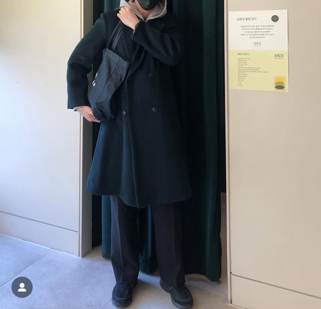 벌스데이슈트(birthdaysuit) 다크그린 더블코트 105 상품이미지4