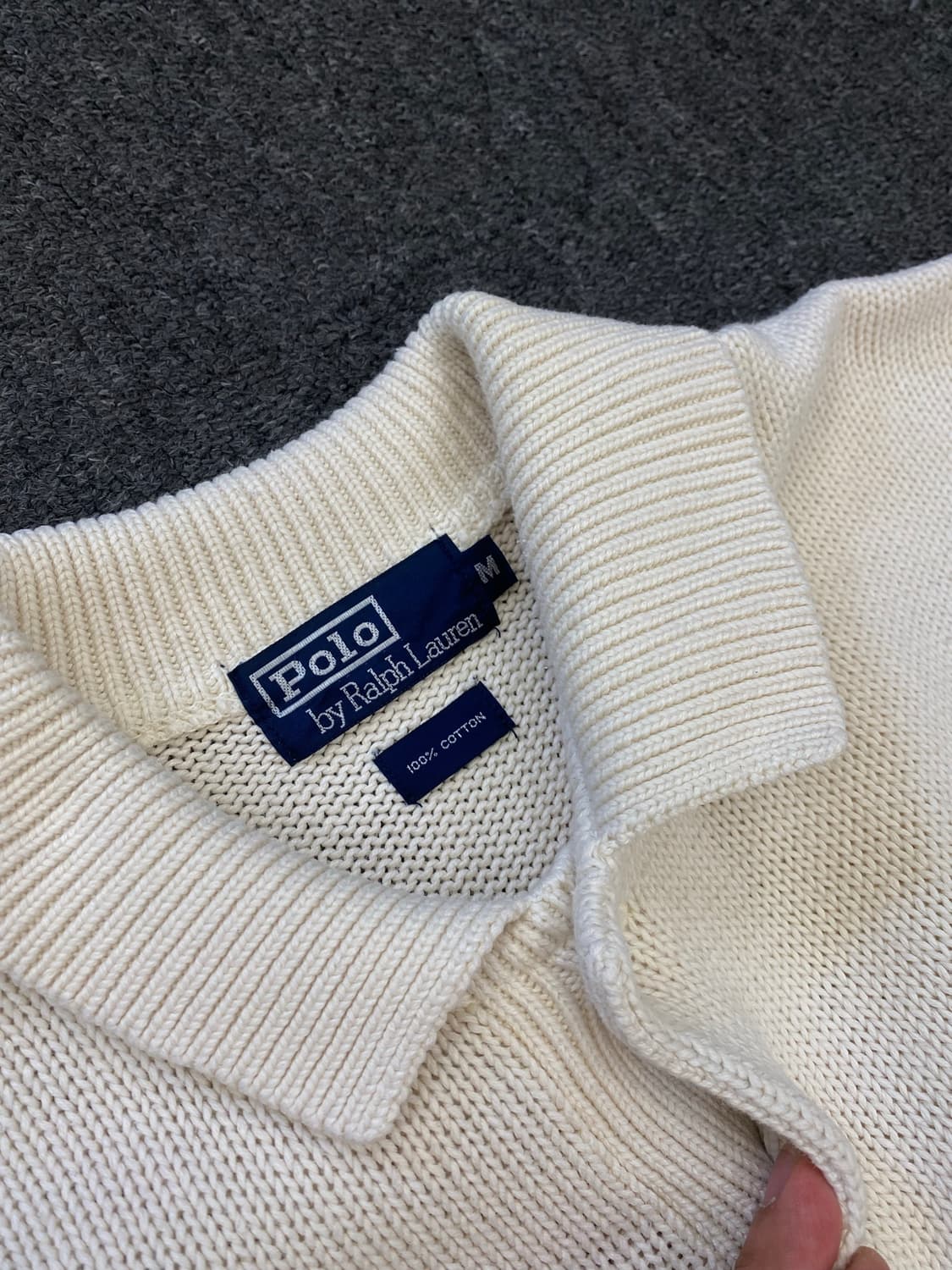 90s Polo 폴로 랄프로렌 코튼 카라 니트 상품이미지4