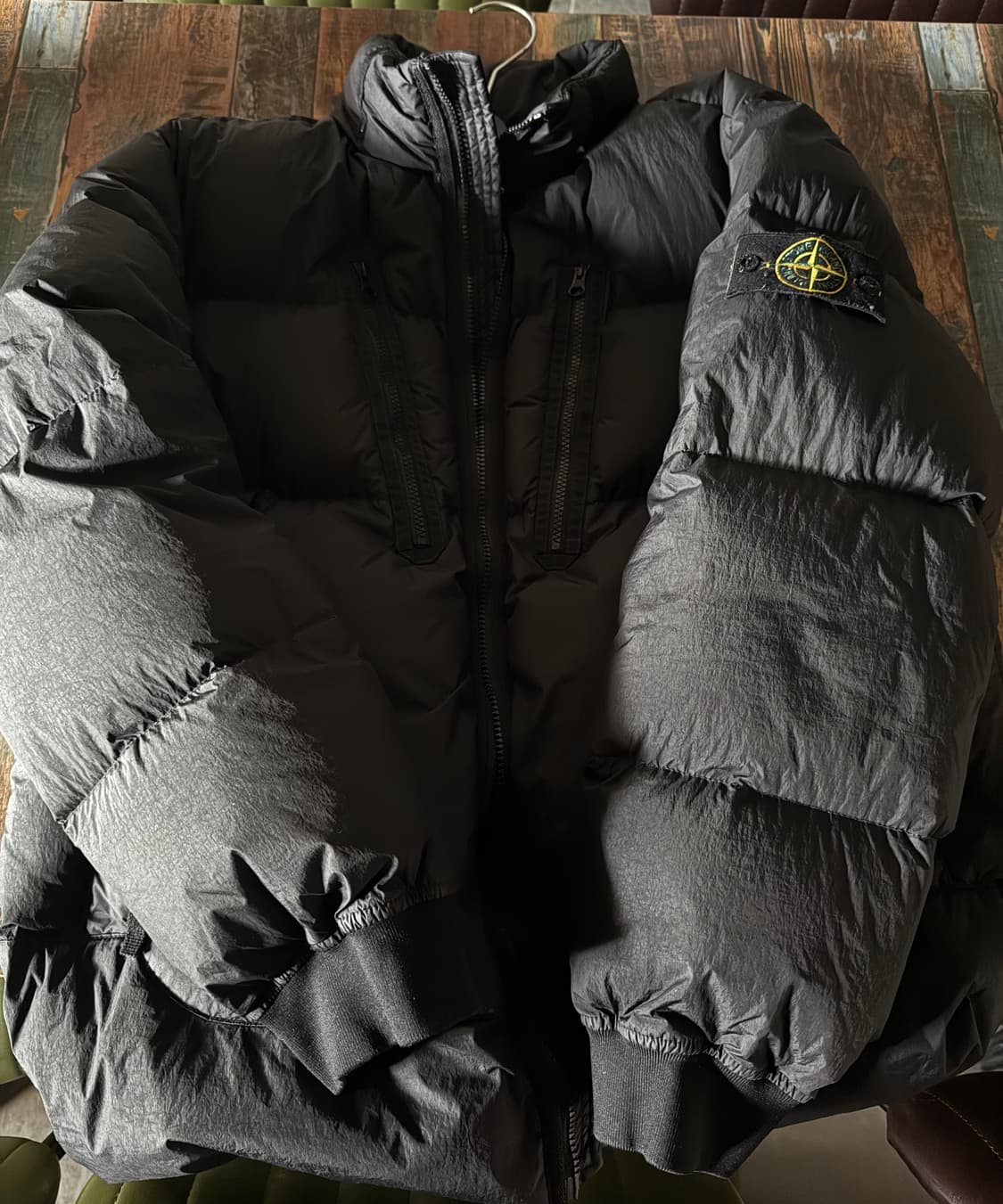 스톤아일랜드 크링클랩스 논후드 숏패딩 상품이미지1