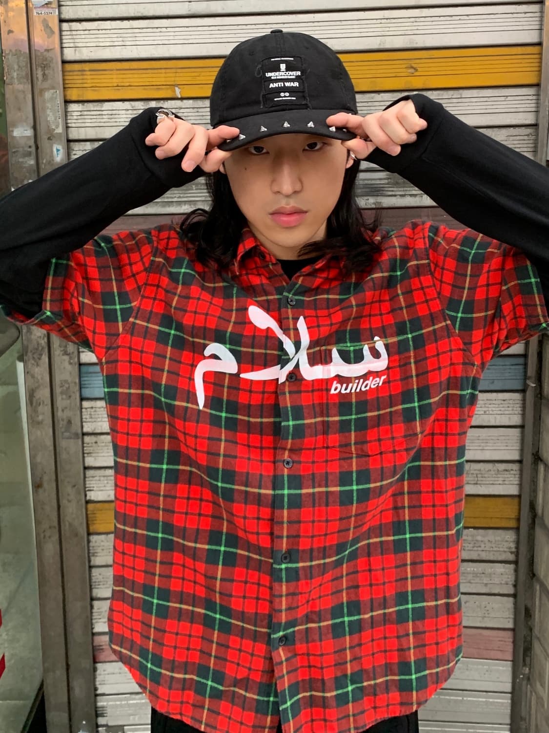 슈프림X언더커버 아라빅 반팔 체크 셔츠 상품이미지2