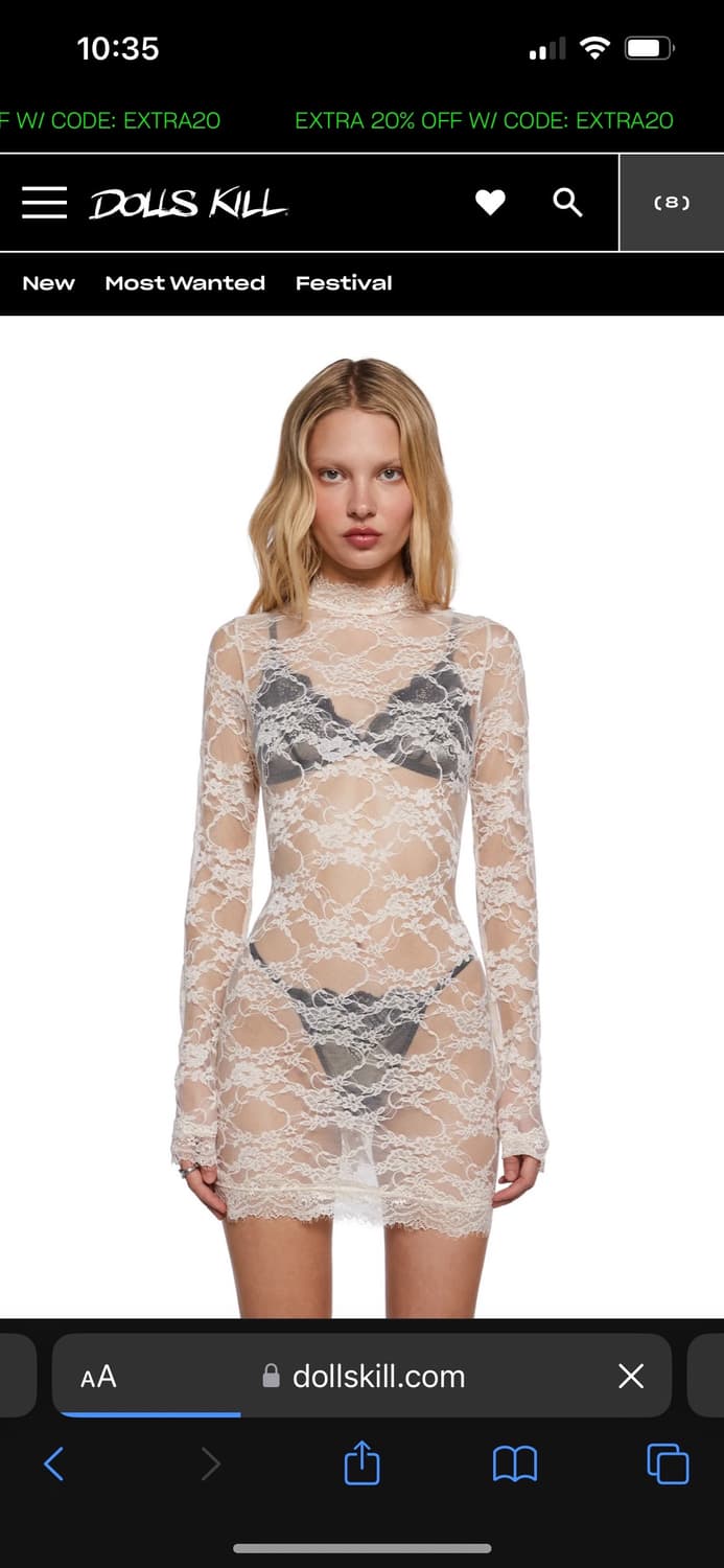 Dollskill lace turtleneck mini dress 상품이미지1
