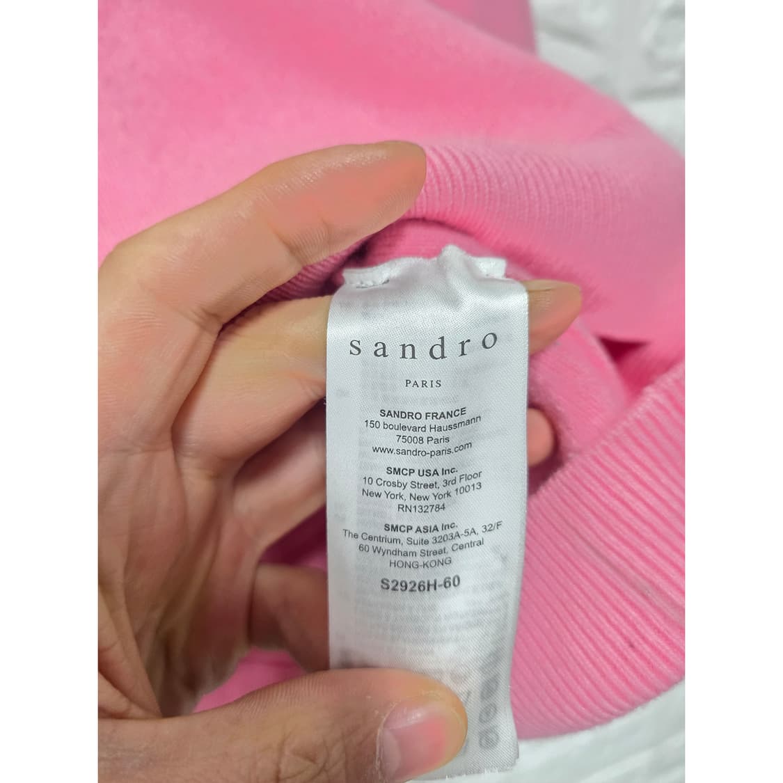 택포// 산드로 Sandro 핑크 V넥 니트 L 상품이미지3