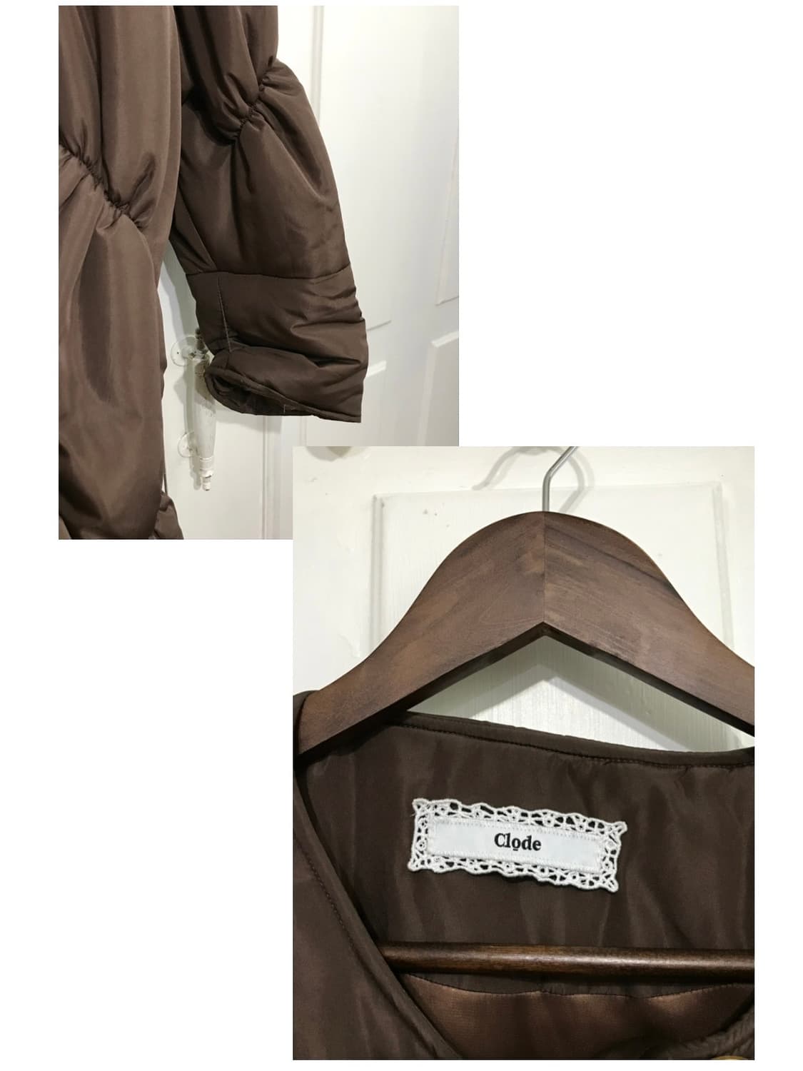 clode 브라운 퍼프 빈티지 패딩 상품이미지4