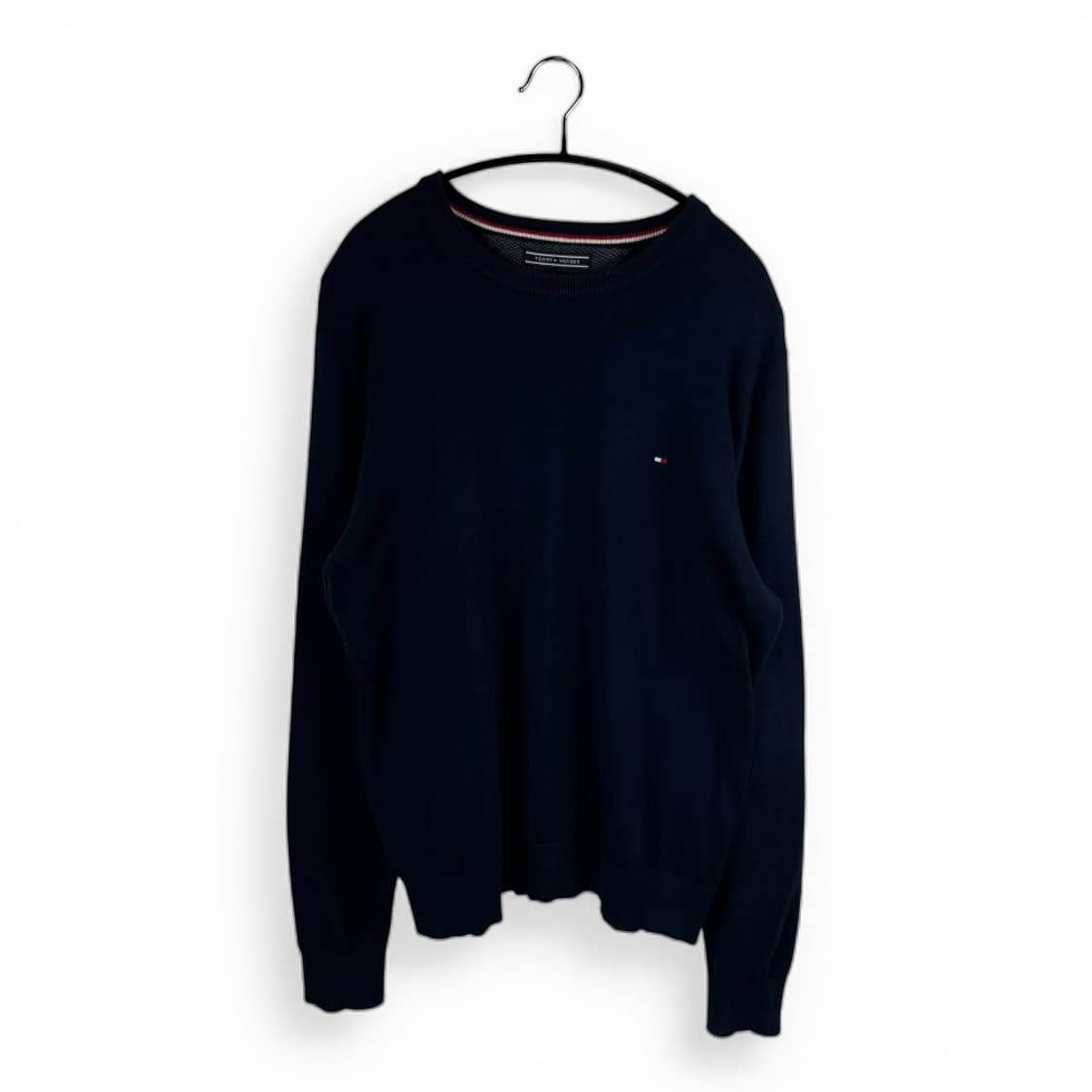 (L) 타미힐피거 라운드 니트 네이비 상품이미지1