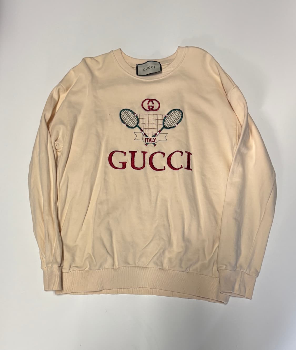 구찌 리메이크 커스텀 테니스 자수 맨투맨 L 상품이미지1