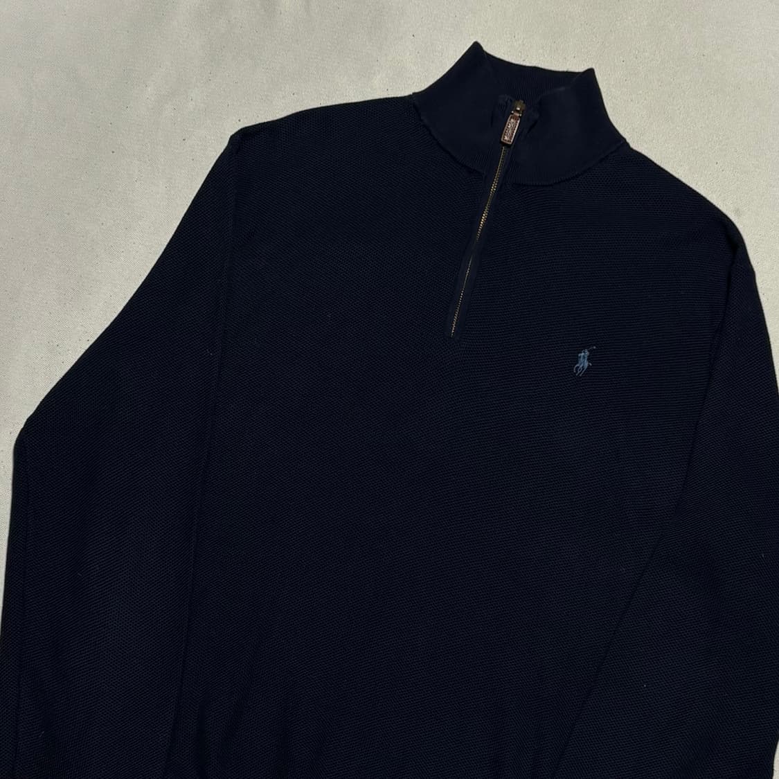 XL 폴로랄프로렌 네이비 피마 코튼 반집업 니트 상품이미지1