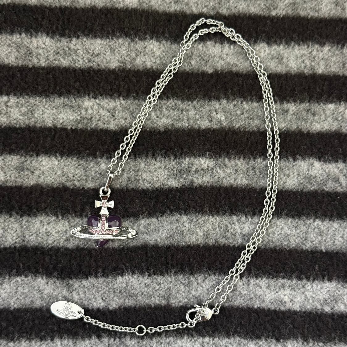비비안웨스트우드 디아망떼 퍼플 하트 목걸이 상품이미지1
