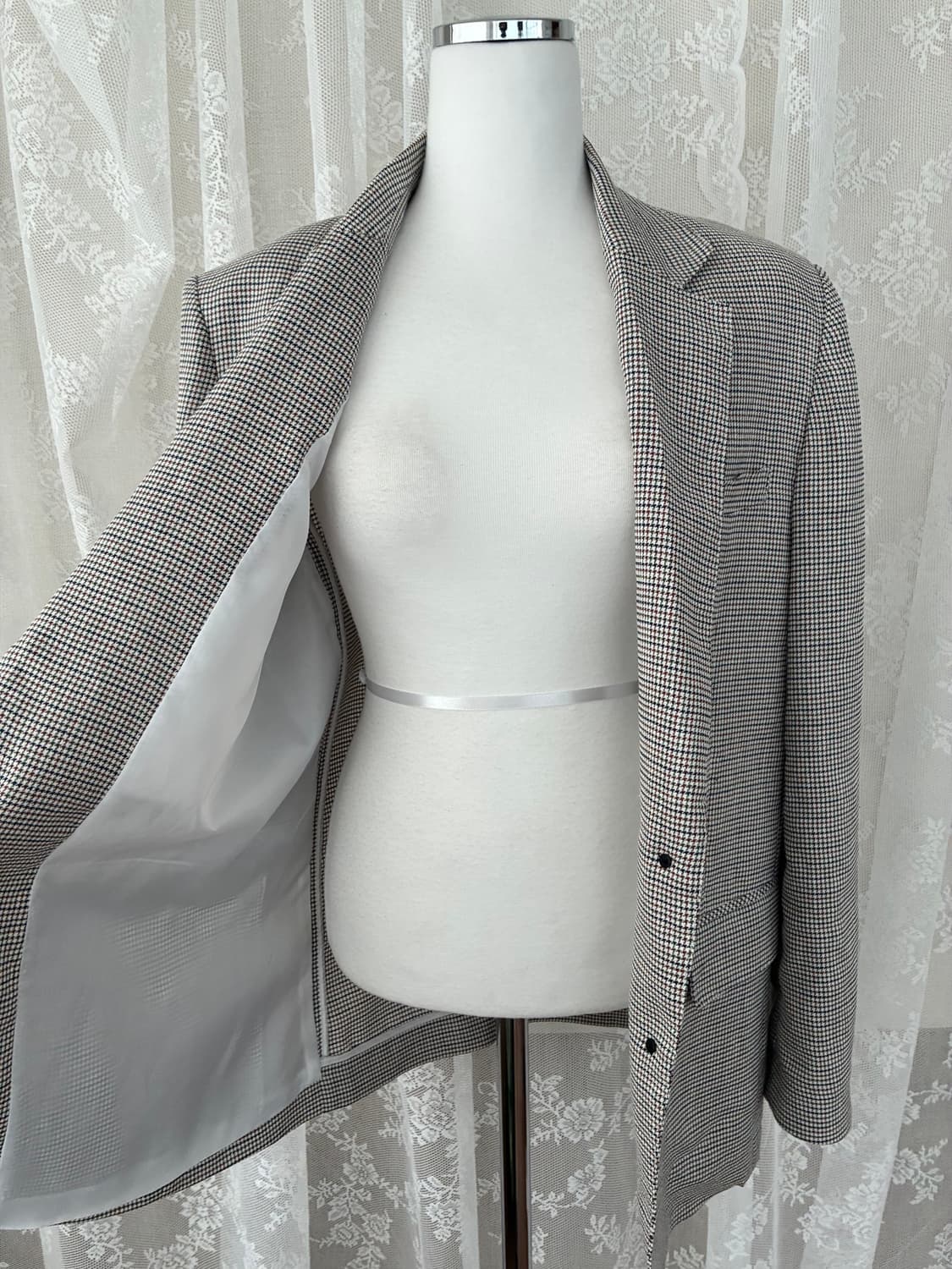 80-90-160) 스튜디오 톰보이 체크 린넨 자켓 상품이미지4