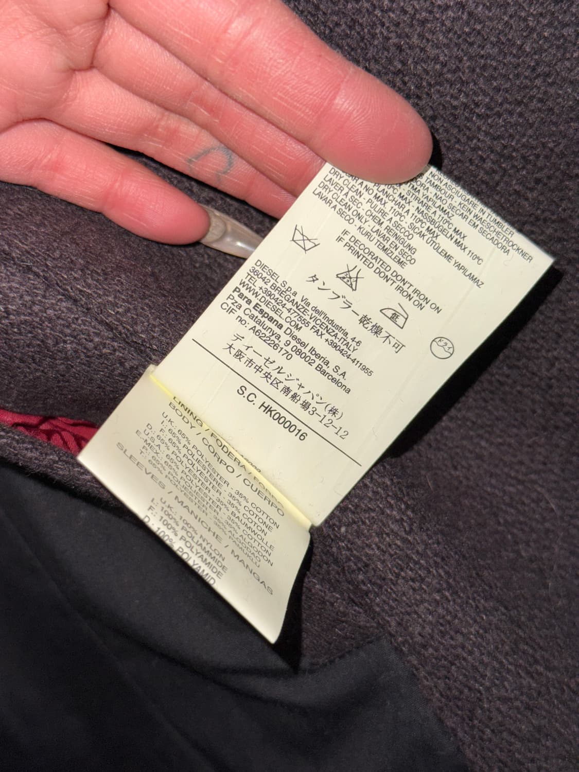 DIESEL dark brown wool pea coat  상품이미지8