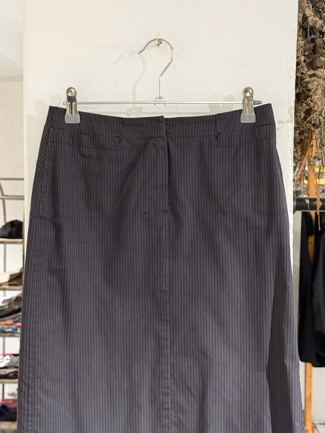 질샌더 차콜 스트라이프 H라인 미디 스커트 상품이미지2