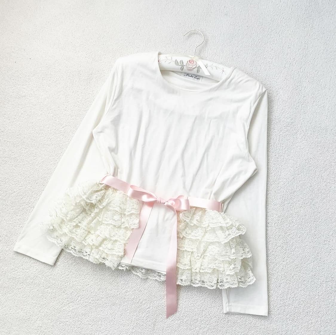 히메갸루 레이스 캉캉 리본벨트 롱슬리브 상품이미지1