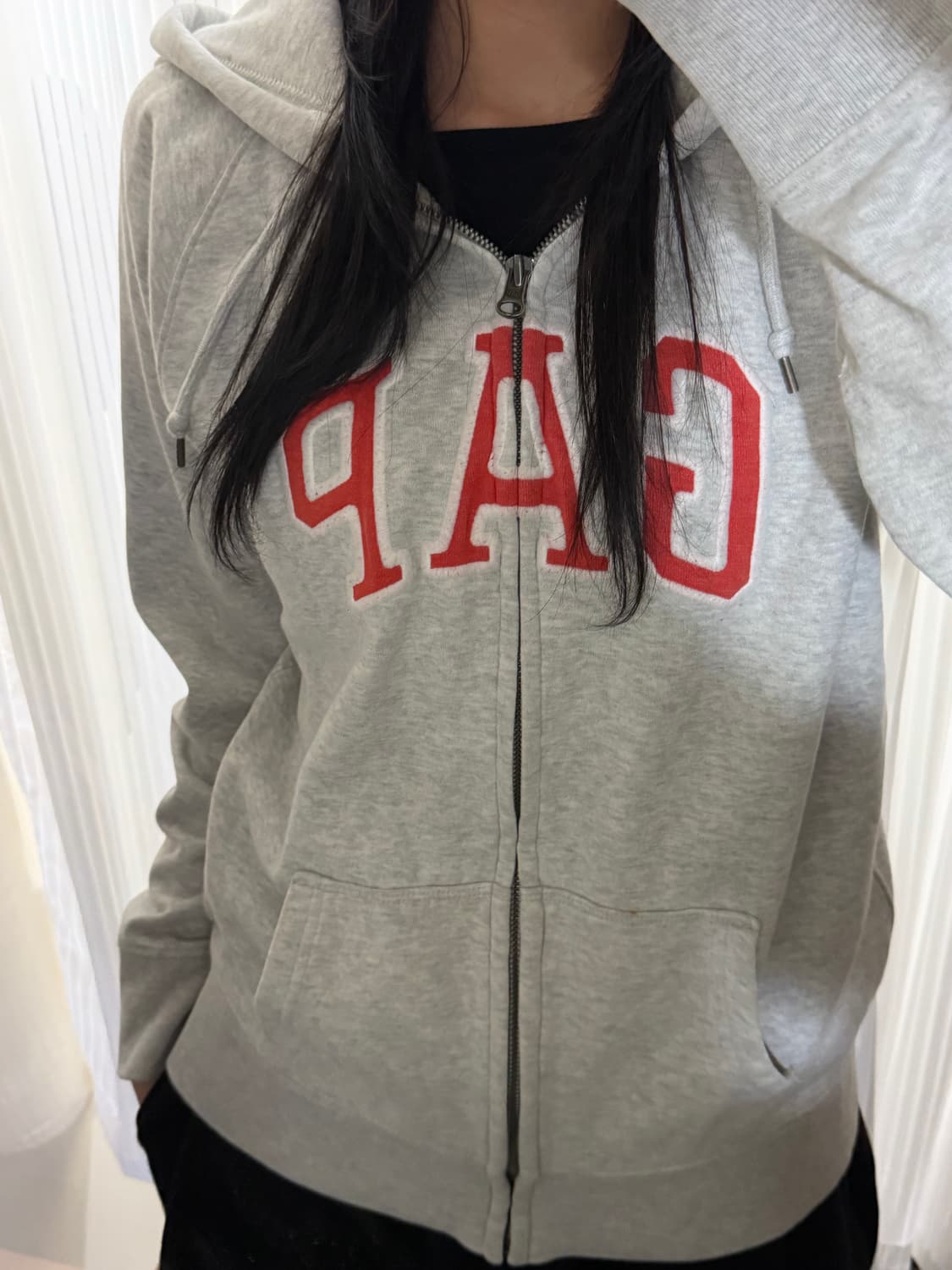 갭 그레이 후드집업 L 상품이미지1