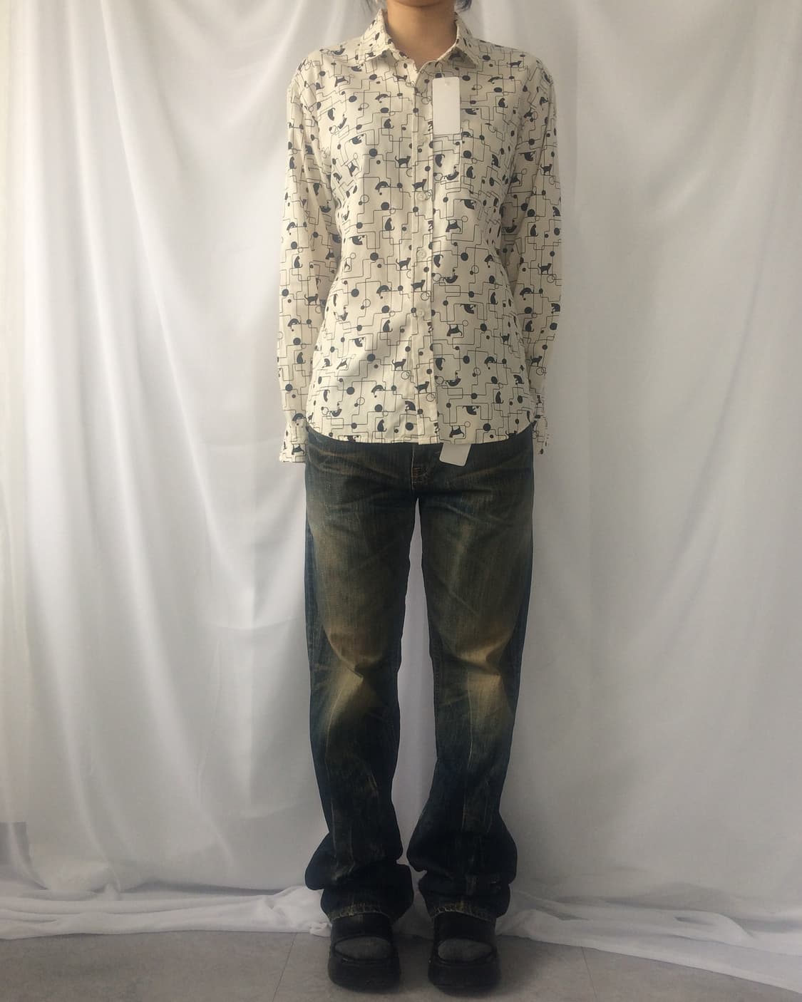 Cat pattern shirt 상품이미지5