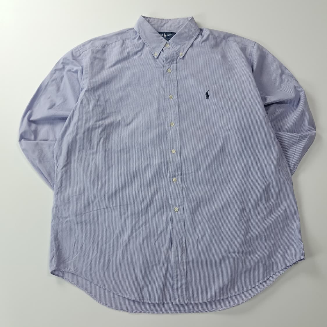 CK624 XL 폴로 90s 라벤더 퍼플 핀스트라이프 셔츠 남방 상품이미지1