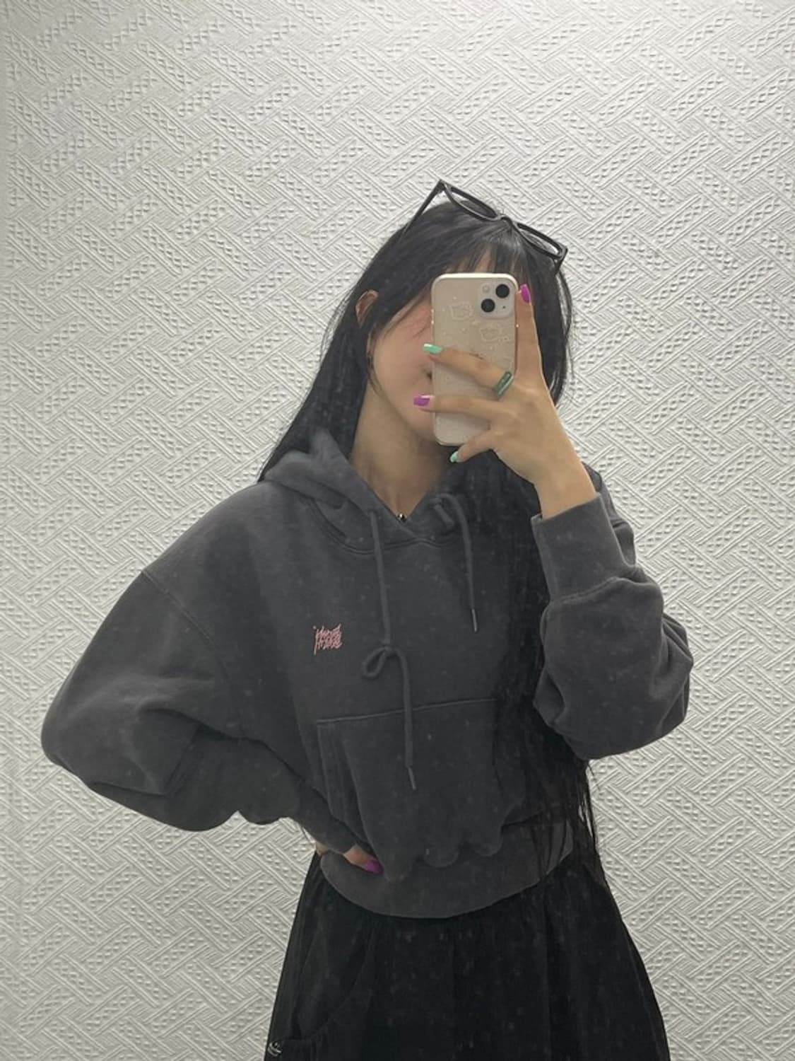 브라운브레스 Y2K 그레이핑크 크롭 후드티 F C06810 상품이미지2