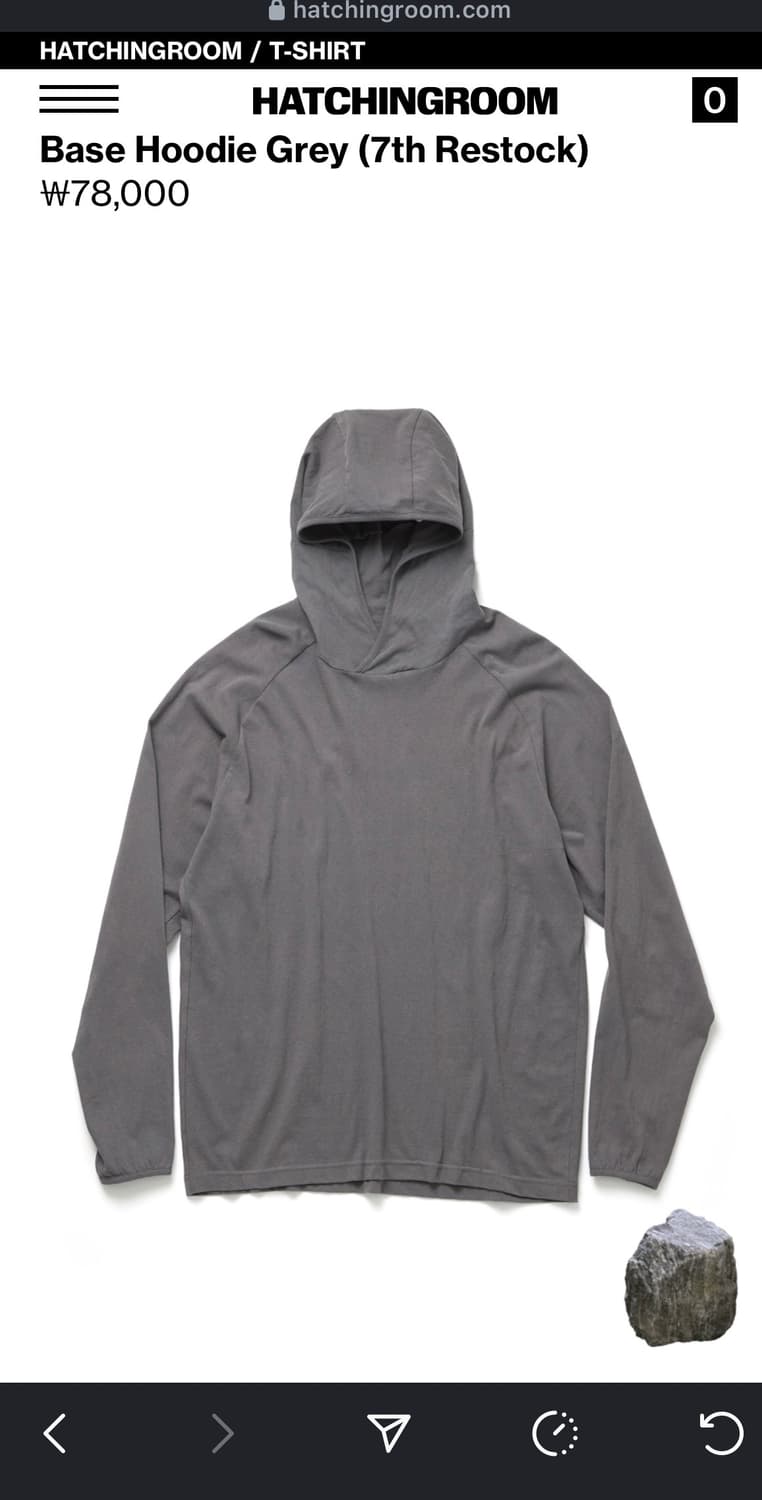 해칭룸 베이스 후디 그레이 2사이즈 (1회착) 상품이미지1