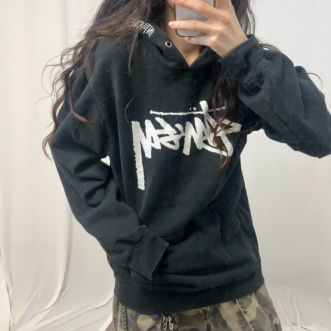 Stussy black hoodie 상품이미지3