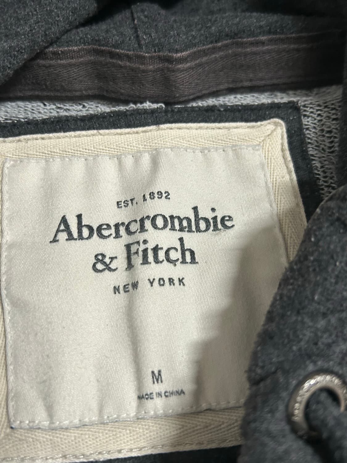 Y2k 00‘s아베크롬비 슬림핏 진그레이 차콜 후드 스티치 가디건 상품이미지4