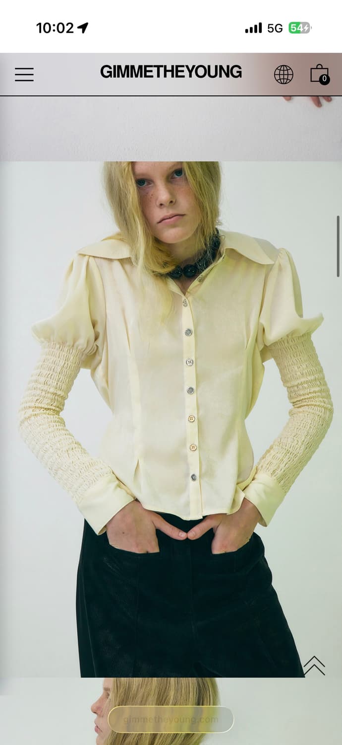 김미더영 스모크 퍼프 블라우스 레몬  상품이미지2