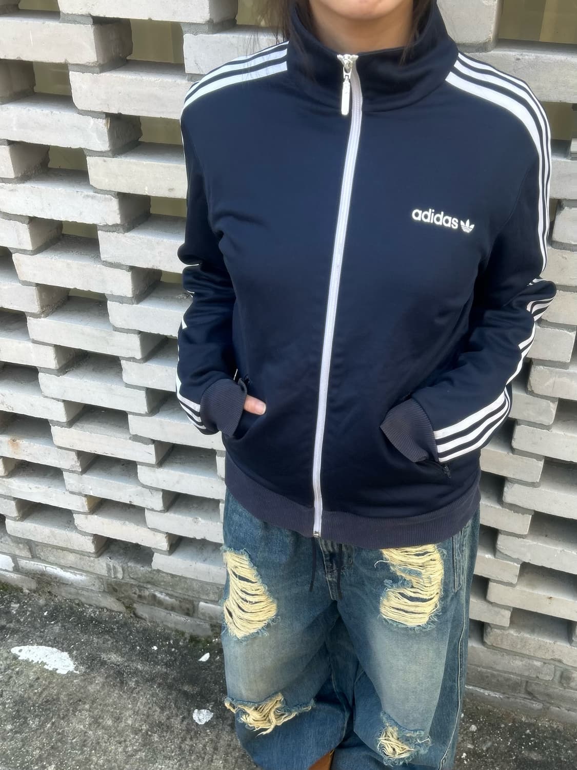 ADIDAS 스펠로고 네이비 트랙탑 져지 상품이미지2