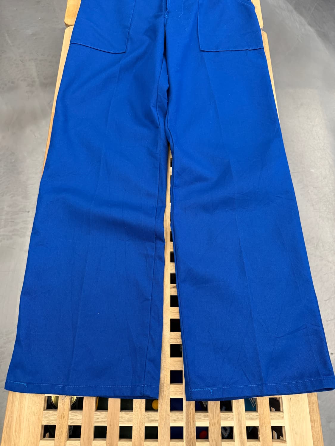 1980s WASHED BLUE DRESS 프렌치 슬랙스 워크팬츠 상품이미지4