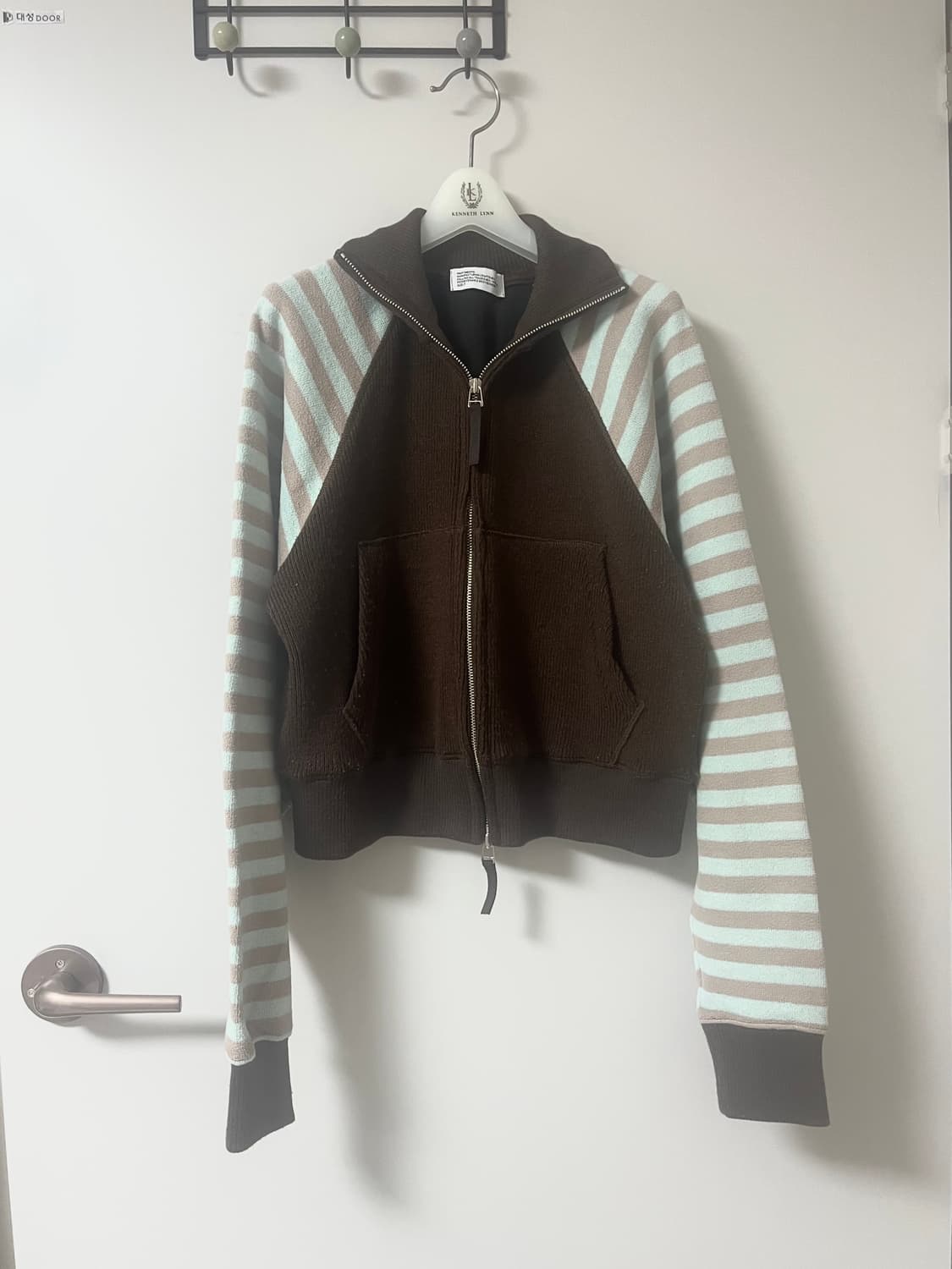 파르티멘토우먼 투웨이 스트라이프 니트 집업 상품이미지1