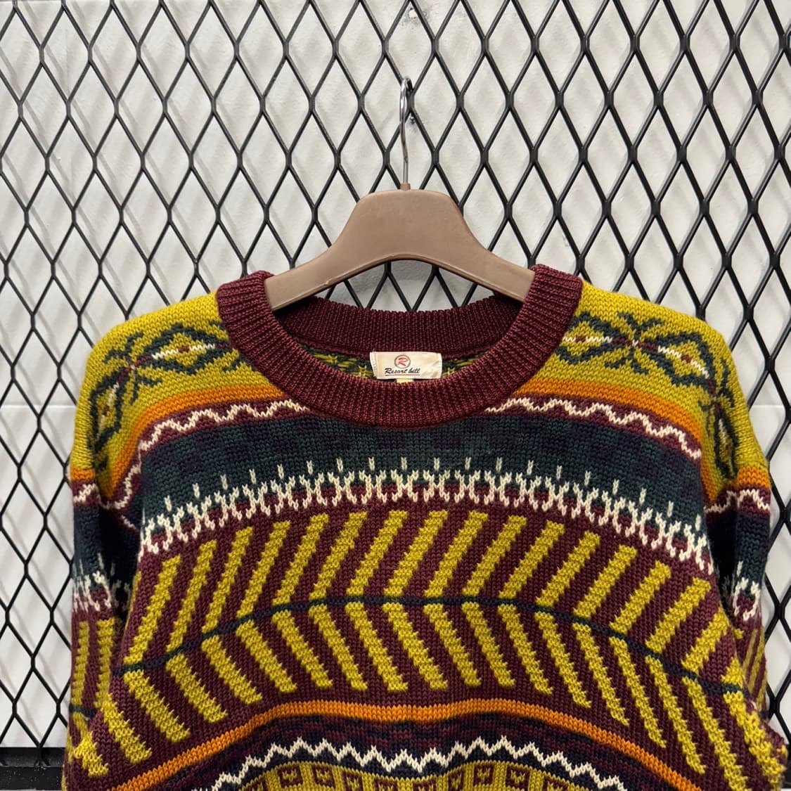 USA VTG 보헤미안 패턴 울 니트 스웨터 멀티 컬러 상품이미지3