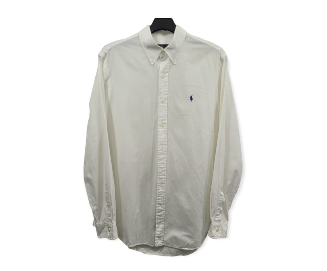 L 폴로 오버핏 화이트 셔츠 상품이미지1