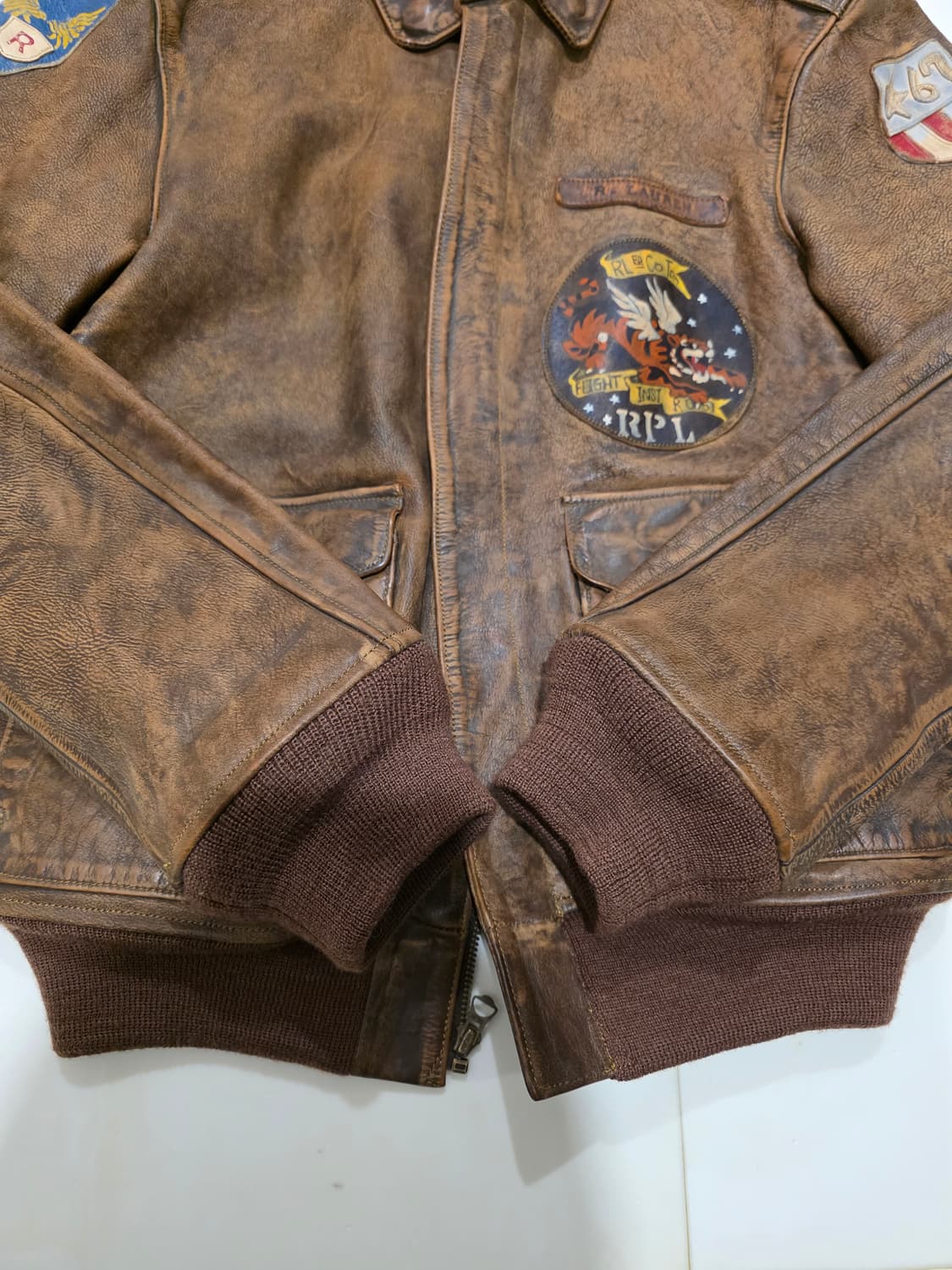 폴로 랄프로렌 A-2 플라잉 타이거 구형 레더 자켓 (M사이즈) 상품이미지7