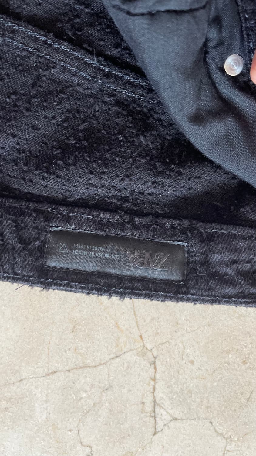 자라 자카드 릴렉스드핏 블랙 팬츠  상품이미지7